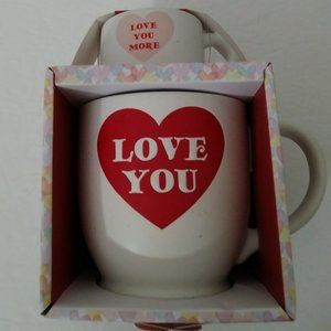 Ceramic Red & Pink Hearts Mugs Gift Set, 2 Pcs.